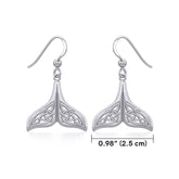 Celtic Knotwork Whale Tail Silver Earrings - DiveSilver Jewelry